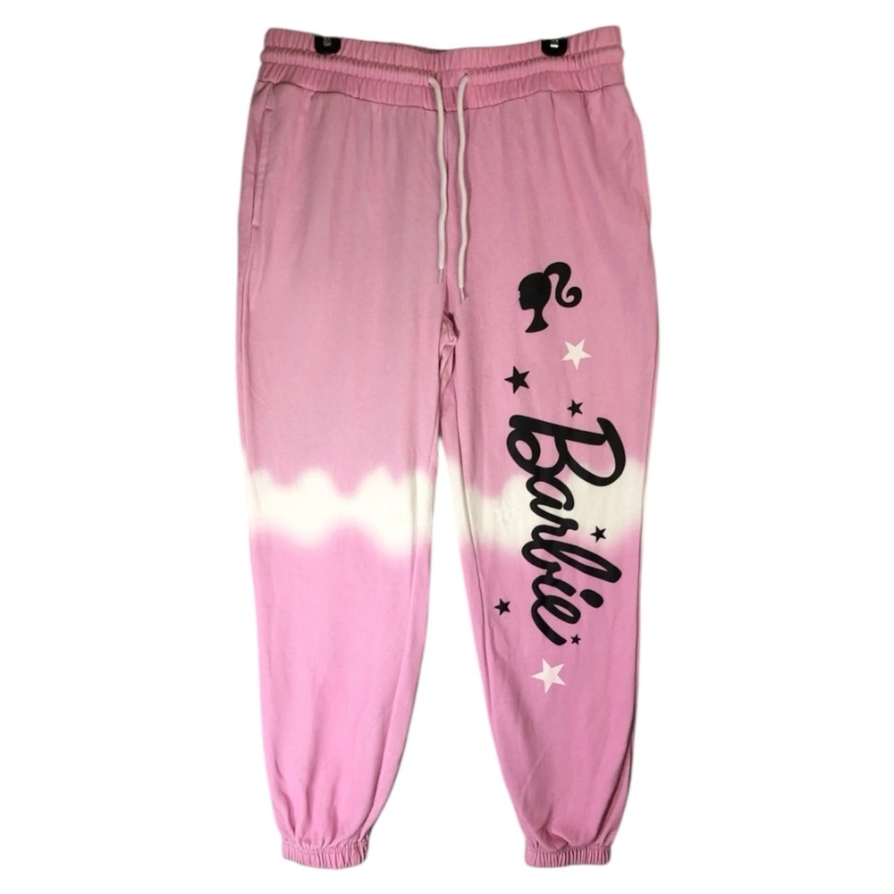 Barbie Pink Sweatpants Big Logo Juniors Size XL Barbie Core
